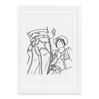 Cow-boy - Affiche encadrée (27 × 37 cm) - blanc - Devant