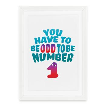 Étrange d’être n° un - Affiche encadrée (27 × 37 cm) - blanc - Devant