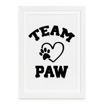 Team Paw - Framed poster (27 × 37 cm) - white - Front