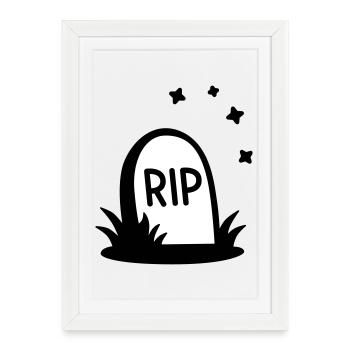 RIP Halloween Tombstone Silhouette - Framed poster (27 × 37 cm) - white - Front