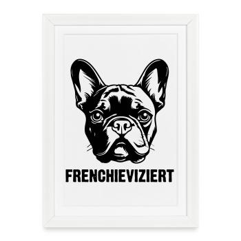 Bouledogue français cool - Affiche encadrée (27 × 37 cm) - blanc - Devant