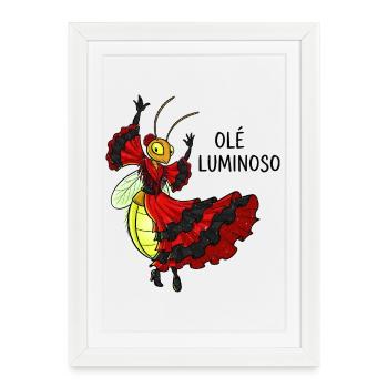 Costume de danse flamenco luciole - Affiche encadrée (27 × 37 cm) - blanc - Devant