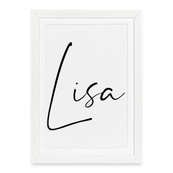 Lisa / Conception du nom de l’écriture manuscrite - Affiche encadrée (27 × 37 cm) - blanc - Devant