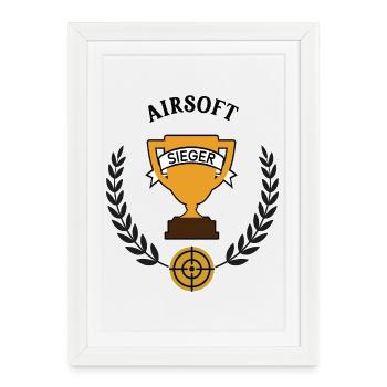 Airsoft Winner Airsoft Player Player Team Victory - Framed poster (27 × 37 cm) - white - Front