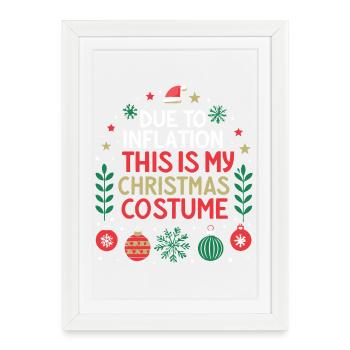 Noël Inflation Costume Noël - Affiche encadrée (27 × 37 cm) - blanc - Devant