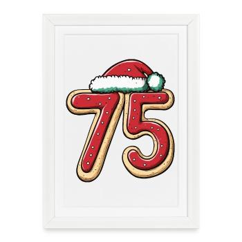 75 Number Biscuit Christmas - Framed poster (27 × 37 cm) - white - Front