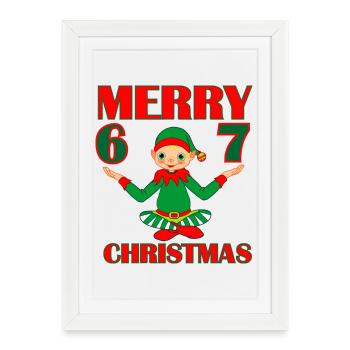 Vibrations Elf 6–7 – NOËL (Inspiré par le 6- - Affiche encadrée (27 × 37 cm) - blanc - Devant