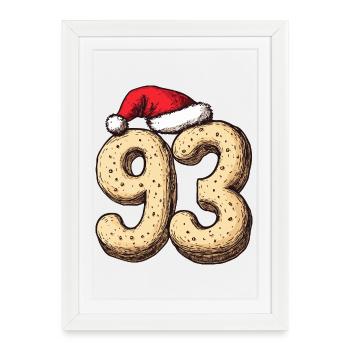 Noël du Cookie Numéro 93 - Affiche encadrée (27 × 37 cm) - blanc - Devant