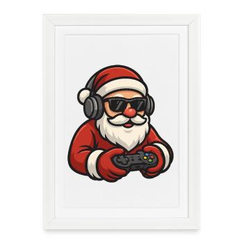 Jeux d’argent du Père Noël - Affiche encadrée (27 × 37 cm) - blanc - Devant