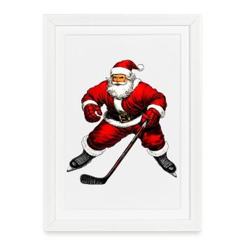 Weihnachten Eishockeyspieler - Framed poster (27 × 37 cm) - white - Front