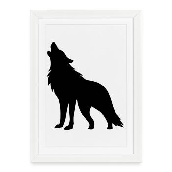 Wolf Silhouette - Framed poster (27 × 37 cm) - white - Front