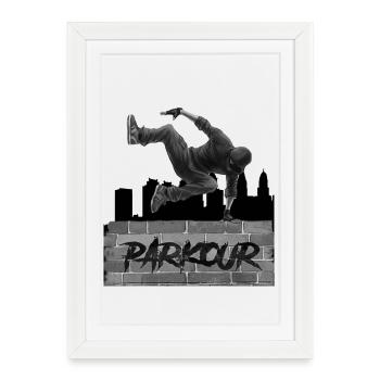 Parkour - Affiche encadrée (27 × 37 cm) - blanc - Devant