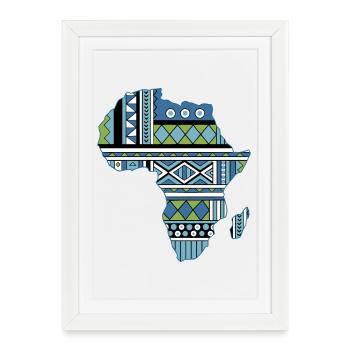 Carte de l’Afrique Tribale - Affiche encadrée (27 × 37 cm) - blanc - Devant
