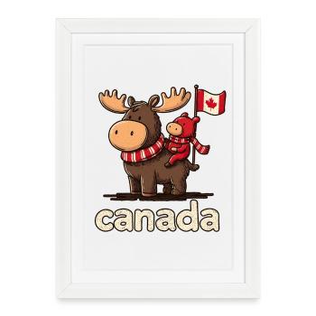 Canada mosses with a small companion - Framed poster (27 × 37 cm) - white - Front
