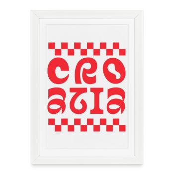Croatia Retro Typeface Logo - Framed poster (27 × 37 cm) - white - Front