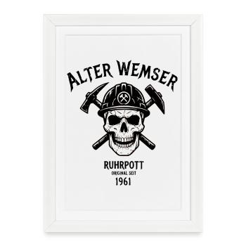 1961 Birthday Gift for Real Ruhrpott Guys - Framed poster (27 × 37 cm) - white - Front
