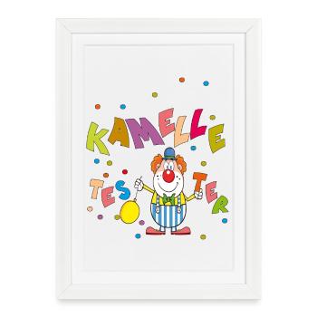 Chameaux - Affiche encadrée (27 × 37 cm) - blanc - Devant