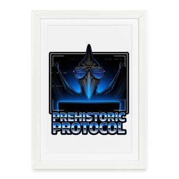 Néon du protocole ancien - Affiche encadrée (27 × 37 cm) - blanc - Devant