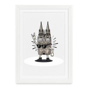 Carnival Rock Cologne Gift Alaaf - Affiche encadrée (27 × 37 cm) - blanc - Devant