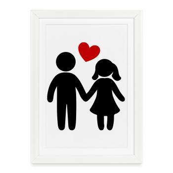 Couple In Love Heart - Framed poster (27 × 37 cm) - white - Front