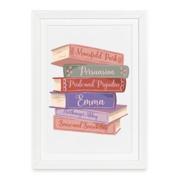 Les romans V de Jane Austen - Affiche encadrée (27 × 37 cm) - blanc - Devant