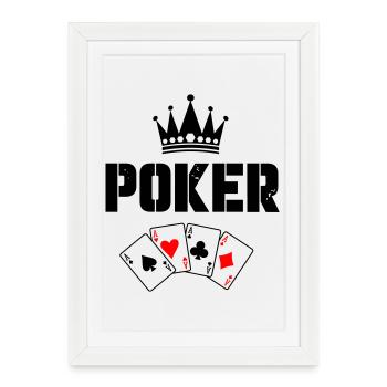 Cartes de poker - Affiche encadrée (27 × 37 cm) - blanc - Devant