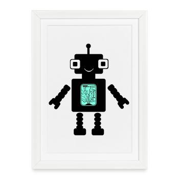 Robot Comic - Framed poster (27 × 37 cm) - white - Front