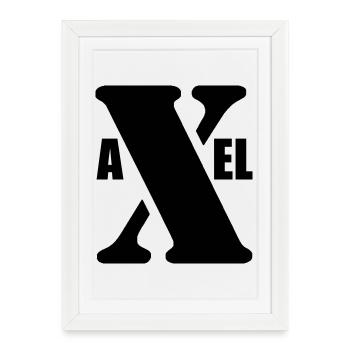Axel – First Name Design | Minimal Typography - Framed poster (27 × 37 cm) - white - Front