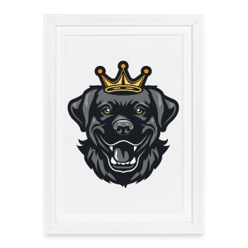 Couronne de chien labrador - Affiche encadrée (27 × 37 cm) - blanc - Devant