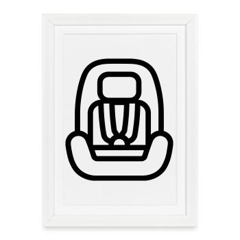 siège auto bébé - Affiche encadrée (27 × 37 cm) - blanc - Devant
