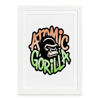 Atomic Gorilla Graffiti - Framed poster (27 × 37 cm) - white - Front
