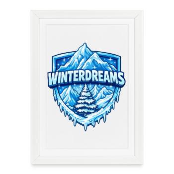 Coat of Arms Winterdreams - Framed poster (27 × 37 cm) - white - Front