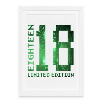 18e anniversaire Gamer Édition Limitée - Affiche encadrée (27 × 37 cm) - blanc - Devant