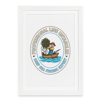 Emblème de l’expert en pêche en haute mer - Affiche encadrée (27 × 37 cm) - blanc - Devant