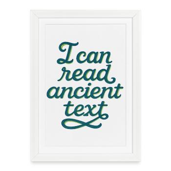 Ancient Script Tee - Framed poster (27 × 37 cm) - white - Front