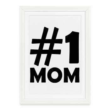 #1 Maman - Affiche encadrée (27 × 37 cm) - blanc - Devant