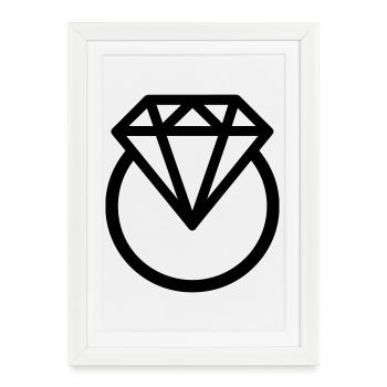 Diamond ring - Framed poster (27 × 37 cm) - white - Front