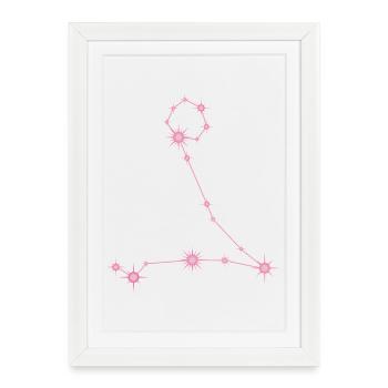 Pisces Star Constellation Zodiac Sign Pastel Pink - Framed poster (27 × 37 cm) - white - Front