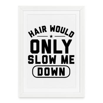 Humour Chauve Crâne Rasé | Cadeau Drôle Homme - Affiche encadrée (27 × 37 cm) - blanc - Devant