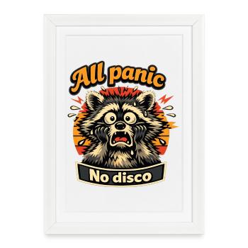 All panic No disco raccoon - Framed poster (27 × 37 cm) - white - Front