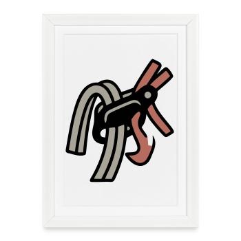 Belay Device Climbing Carabiner Bouldering - Framed poster (27 × 37 cm) - white - Front