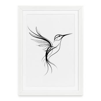Spiritual Hummingbird Line Art - Framed poster (27 × 37 cm) - white - Front