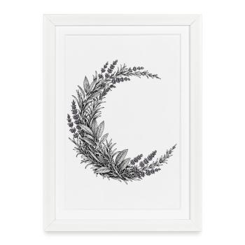 Croquis de couronne de lavande - Affiche encadrée (27 × 37 cm) - blanc - Devant
