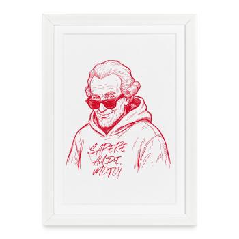 Sapere Aude ! Rouge. - Affiche encadrée (27 × 37 cm) - blanc - Devant
