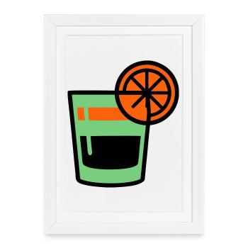 Cocktail Glass Logo - Framed poster (27 × 37 cm) - white - Front