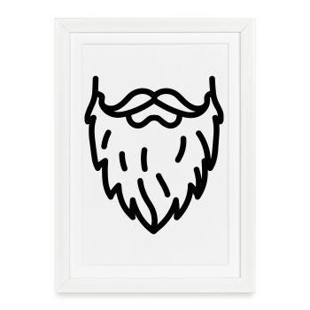 barbe - Affiche encadrée (27 × 37 cm) - blanc - Devant