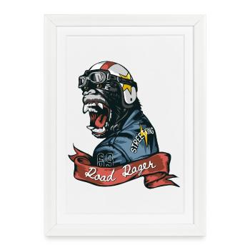 Gorille du Garde routier - Affiche encadrée (27 × 37 cm) - blanc - Devant