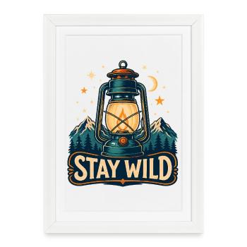 Stay Wild Lantern Forest Nights - Framed poster (27 × 37 cm) - white - Front