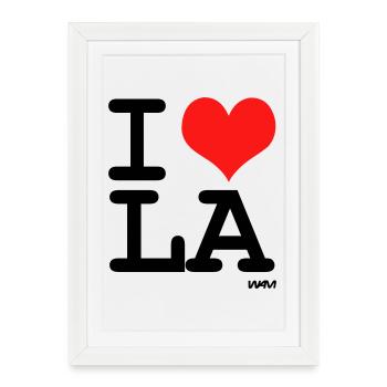 I love LA los angeles - couleurs personnalisables - Affiche encadrée (27 × 37 cm) - blanc - Devant