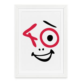 Wow, 40 ans! - Affiche encadrée (27 × 37 cm) - blanc - Devant